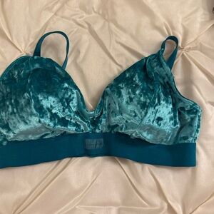 Victoria’s Secret PINK Teal Velvet Bralette